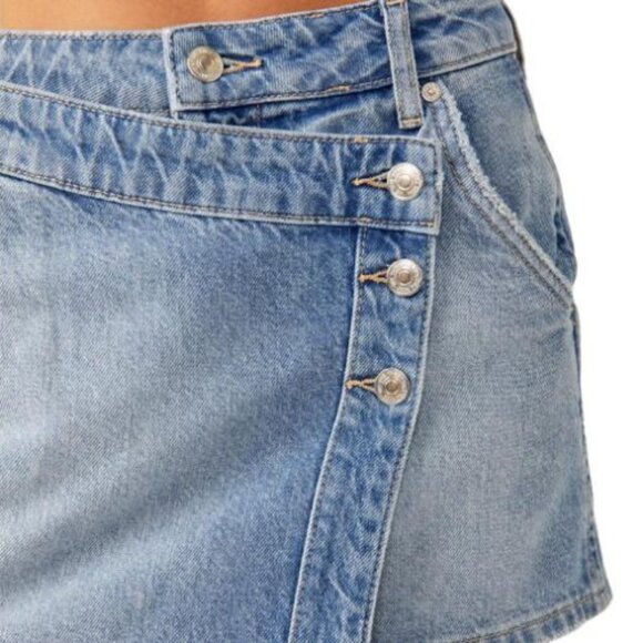 Free People Wynne Denim Skirt LIGHT INDIGO - Picture 5 of 5
